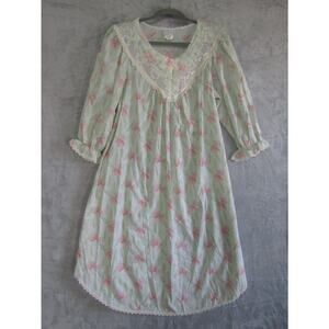 Gilligan & O’Malley Vintage Nightgown Women’s Small Floral Lace Trim 80s Cottage